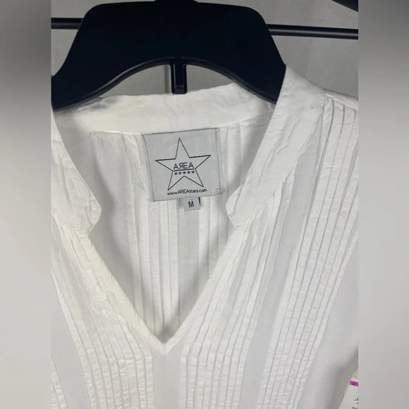 Area Stars Handkerchief Hem White long sleeve Mini Dress Size Medium (8-10) NWT - Picture 11 of 14